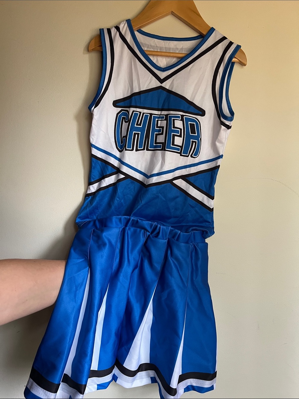 Girls Blue and White Cheer Dress Up/Halloween - Youth Cheerleading Uniform- Sz L